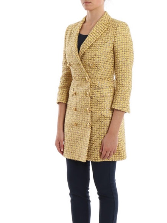 Tagliatore Jackets & Blazers - Tagliatore Gorsuch Yellow Tweed Double-Breasted Blazer Jacket see measurements